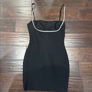 Superdown Black Mini Dress with Silver Trim